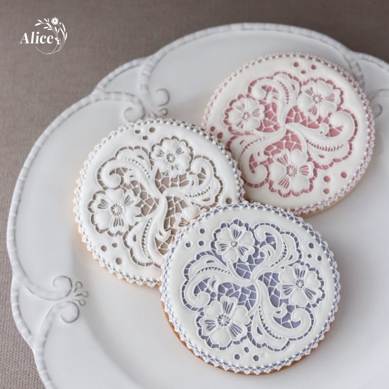 【募集】カットワーク刺繍のアイシングクッキー